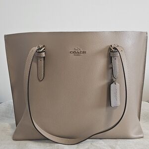 Coach Pebbled Leather MOLLIE Tote in Taupe